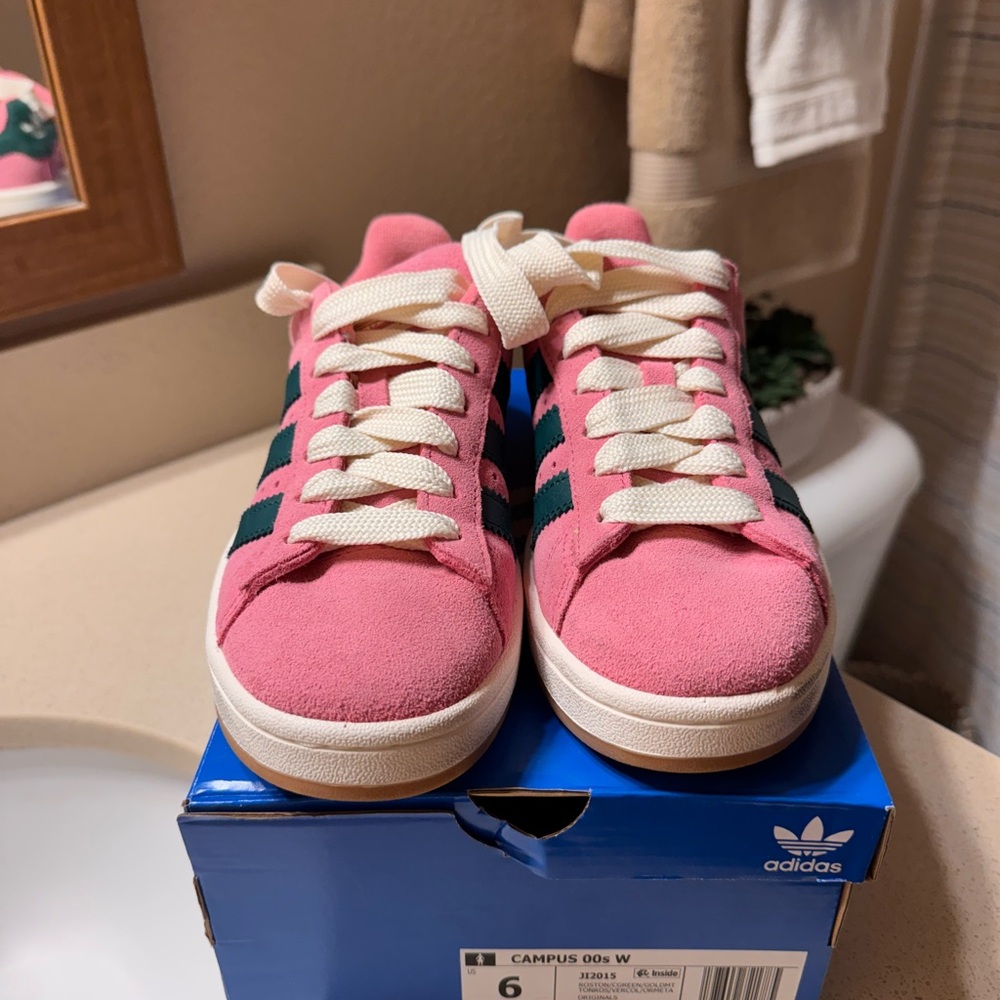 Adidas Campus Pink Sneakers Pink and Green